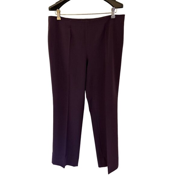 Les Copains Burgundy Wine Straight Leg Pants High Rise Size 12 - Picture 2 of 12